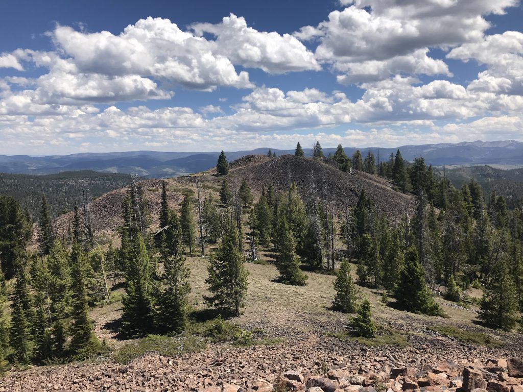 Looking down from the lookout site to the saddle.