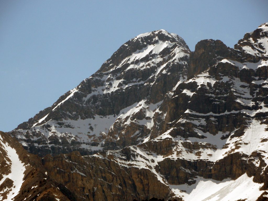 From left to right, The East Ridge, East Face, Upper East Ridge, and the Upper East Face. Photo by John Platt