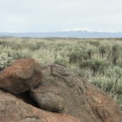 This small pile of rocks is arguably the highest point on the peak but it is not necessarily the highest point in Lincoln County.