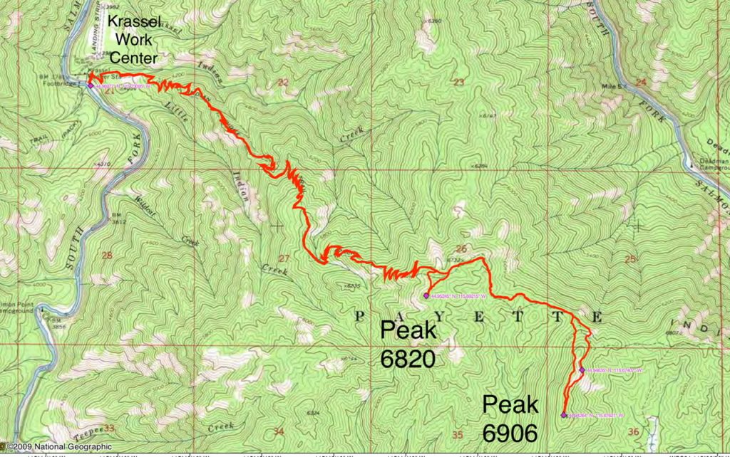 John Platt’s GPS track for Keyhole Mountain and Phoebe Peak. This route covered 13.9 miles with over 4,800 feet of elevation gain round trip.