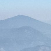 Packsaddle Mountain on a smokey September day in 2018 viewed from North Chilco Mountain.