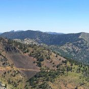 Peak 9187, the highest Yellowjacket summit viewed from Middle Fork Peak and over the shoulder of Peak 9101.