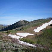 Peak 7921 (dead-center) and its Southeast Ridge as viewed from the base of the West Ridge of Bell Mountain. Livingston Douglas Photo