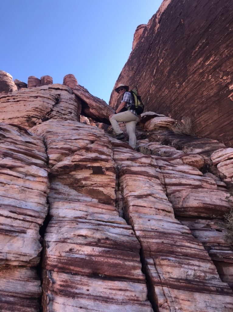 Climbing up Kraft Mountain.