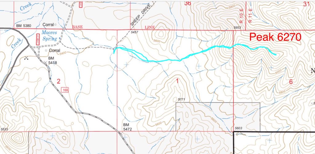 My GPS track. My route covered 3.1 miles with 787 feet of gain round trip. 