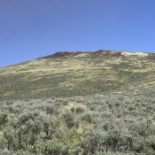 West Twin Peak viewed from the southwest along the East Fork Clover Creek.