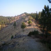 Peak 7620 North as viewed from the rocky, narrow southeast ridge. The summit is dead ahead. Livingston Douglas Photo