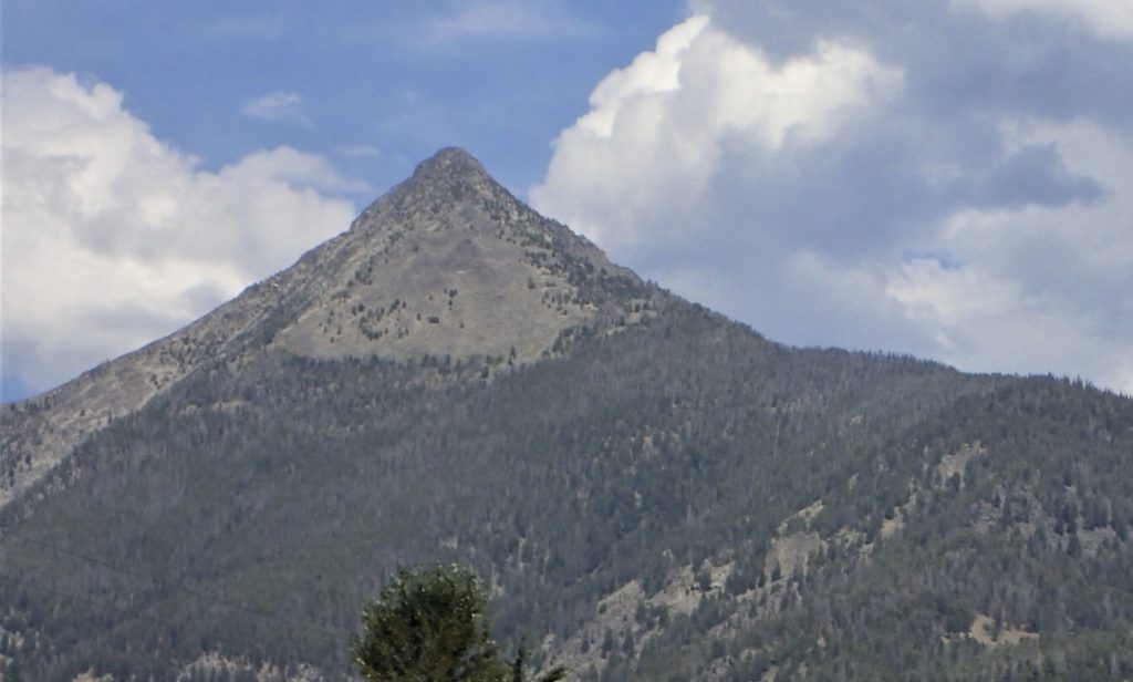 Copperhead Peak from Crimson Creek. The SW Ridge follows the right skyline. Judi Steciak Photo 