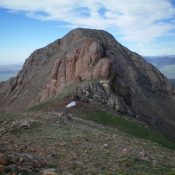 Red Conglomerate Peaks South as viewed from Divide Benchmark to its north. Livingston Douglas Photo