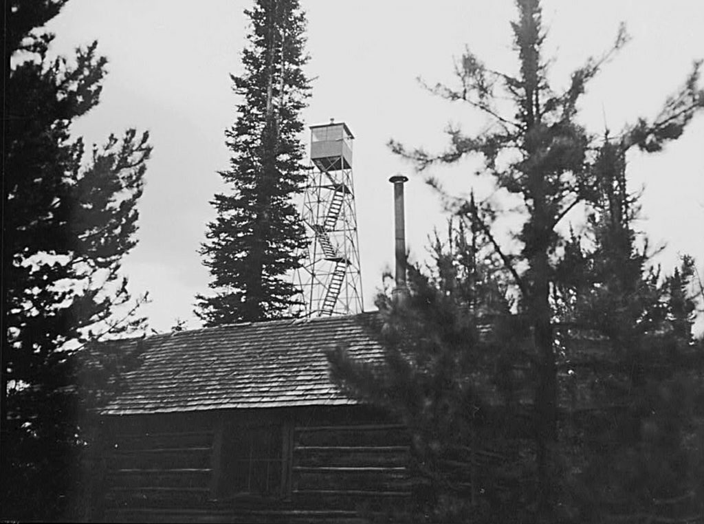 The Forest Service lookout and cabin. USFS Photo