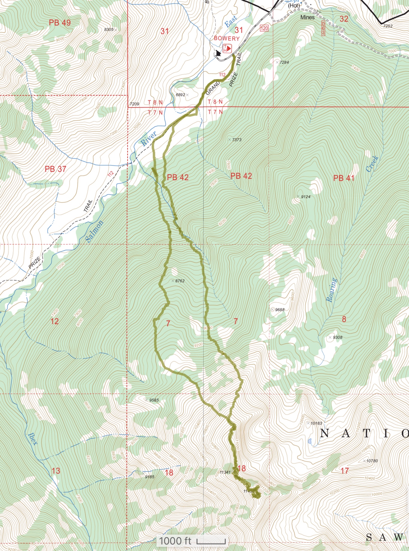 Brett Sergenian’s GPS track. Trip stats: 9.5 miles with 4,700 feet of elevation gain.