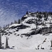 Peak 7828 above Crystal Lake. John Platt Photo