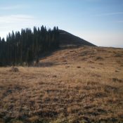 Looking up the north ridge to the pyramidal summit of Henry Peak. Livingston Douglas Photo