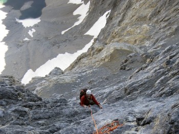 Wes Collins on the East Face. Kevin Hansen Photo.