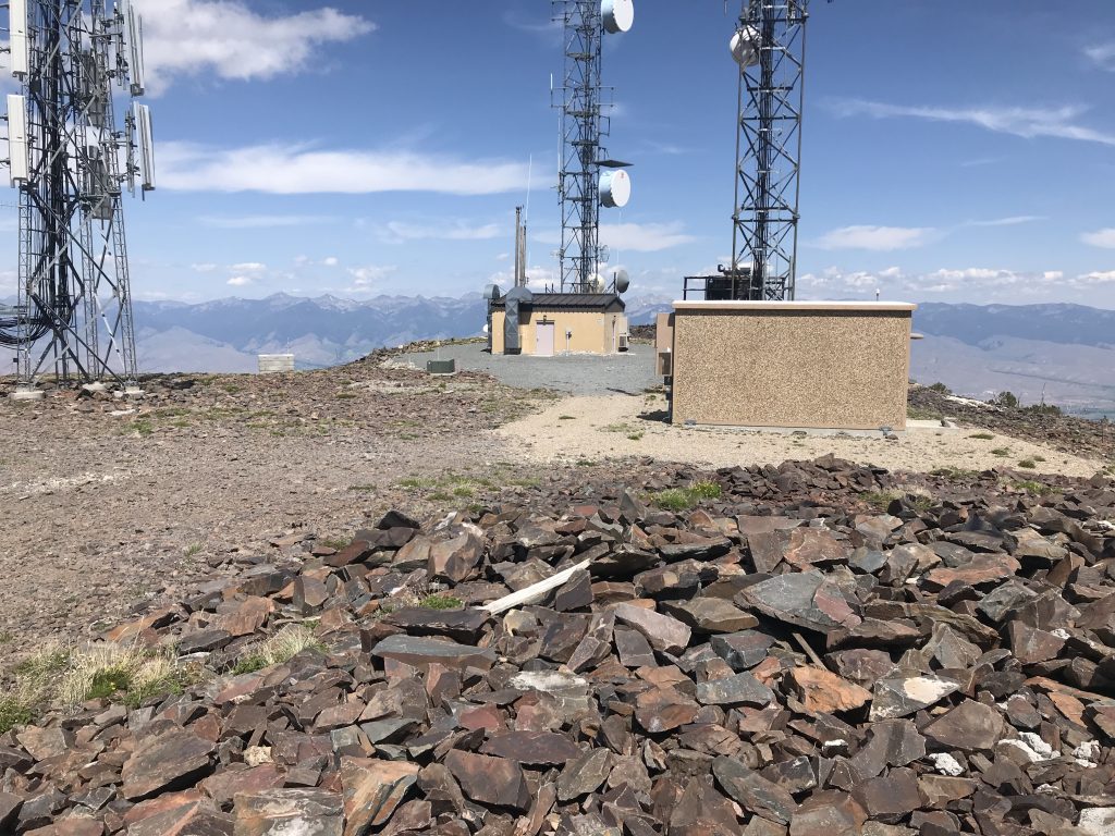 Two of the many electronic installations on the summit.