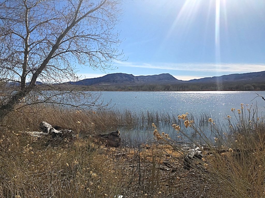 The campground is located on the lake’s eastern shore.