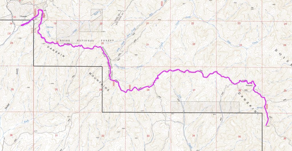 My GPS track. Many would consider this hike a “death march.” Take plenty of water and watch out for snakes.