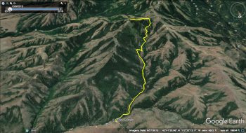 Peak 8037 Route from Walker Creek Canyon. GPS - Margo Mandella. 