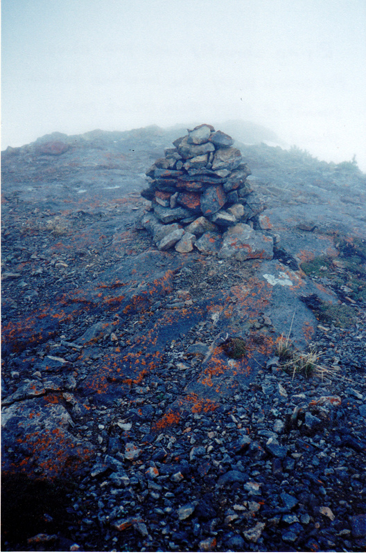 The fog shrouded summit on June 1, 1999. Rick Baugher Photo