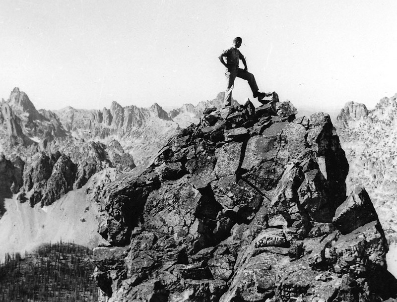 Louis Stur on top of the Sawtooths.