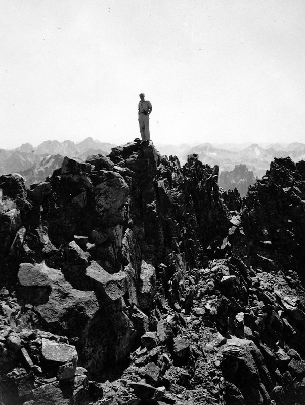 Loius Stur on the summit ridge of what he called Mount Hancher. (Ed. Note: I am not sure which peak this is. The name has not stood the test of time.) Evilio Echevarria Photo