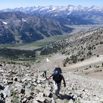 Margo Mandella and Bruce Dunham on the North ridge of Atlas Peak. Photo - Steve Mandella