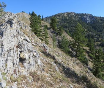 From the ridge Stouts' summit block comes into view. Photo, Steve Mandella