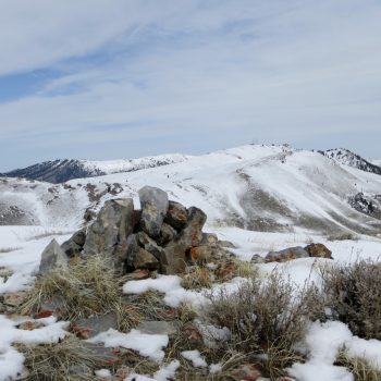 Summit cairn, Peak 8383. Steve Mandella photo.