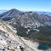 Little Mill (Mill Mtn. is on the left). The SW Ridge ascends from the saddle NW of Mill Lake. Judi Steciak Photo