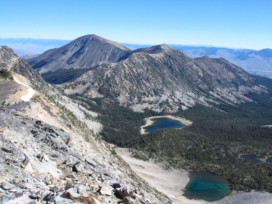 Little Mill (Mill Mtn. is on the left). The SW Ridge ascends from the saddle NW of Mill Lake. Judi Steciak Photo