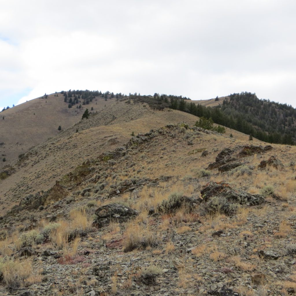 The meandering east ridge approach. Photo Steve Mandella