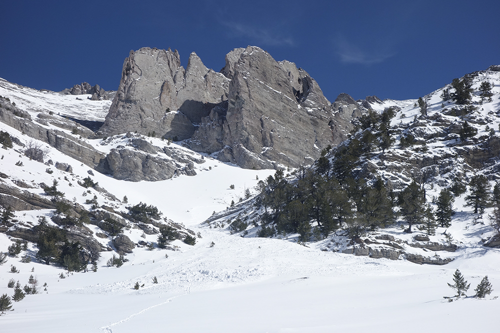 A shot of the terrain Larry encountered on the decent. Larry Prescott Photo 