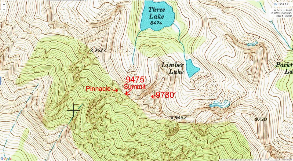 This map pins down the location of this unnamed summit.