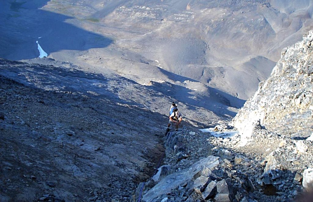 Climbing the north face of Mount Church.