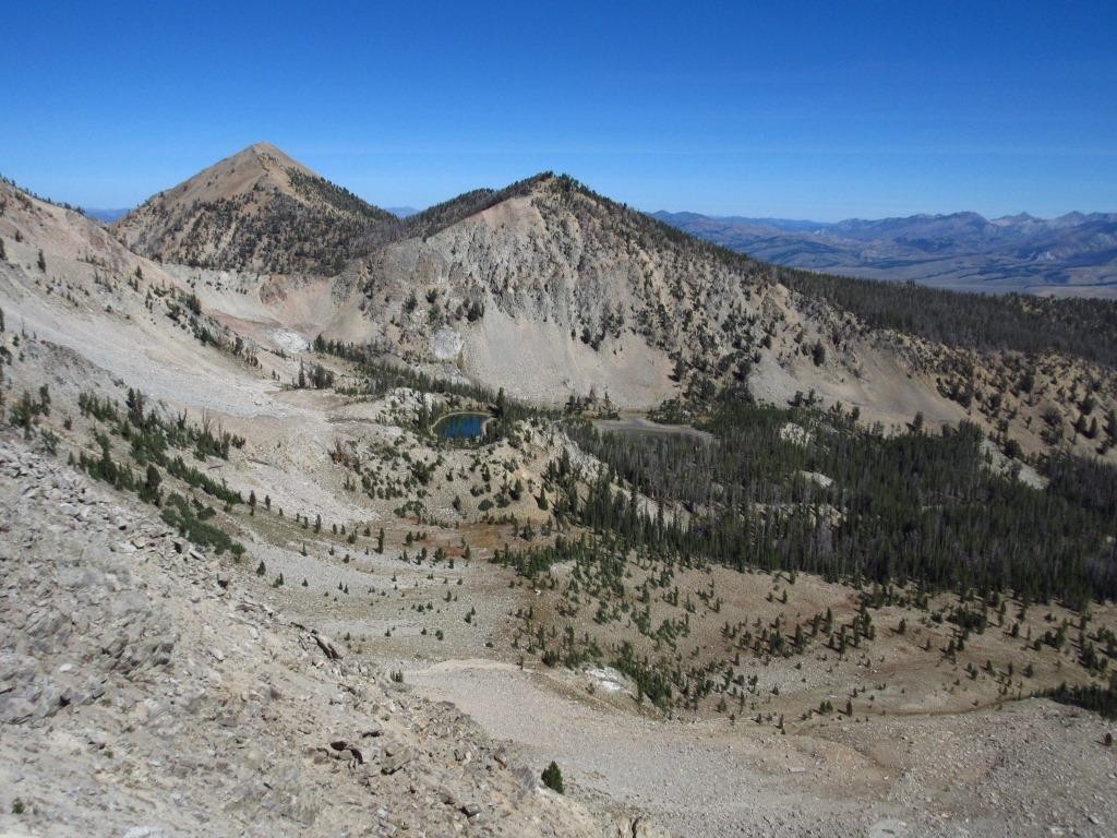 South ridge of MacDonald Peak and Pt. 9,974 from near Pt. 9,889.