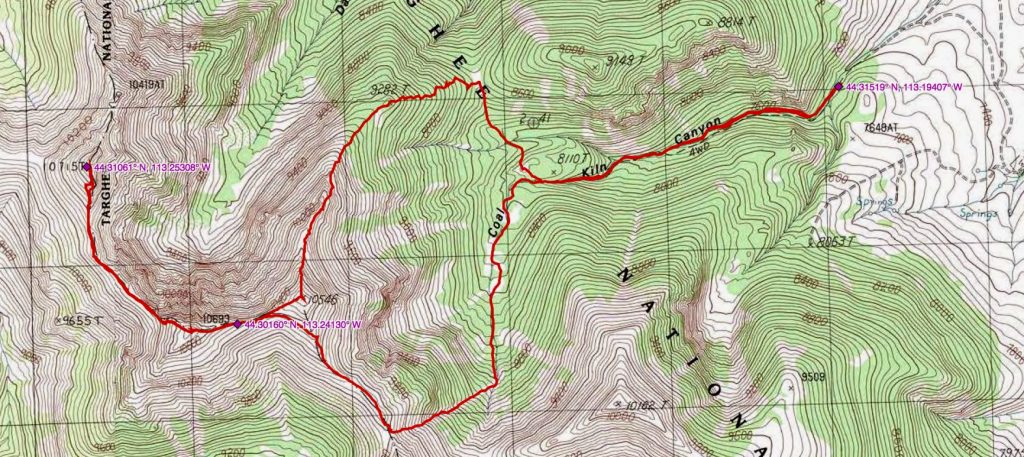 John Platt's GPS track for Mounts Prescott and Inspiration.