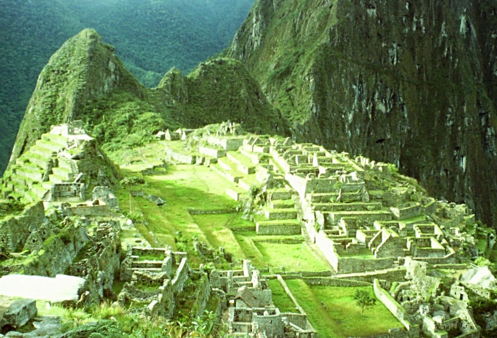 Machi Picchu sits at an elevation of 7,782 feet in the Amazon Basin.