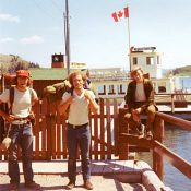 Waterton Lakes National Park, Alberta at the end of my first ever backpacking trip through Glacier National Park. L/R me, Doug and an unknown hiker.