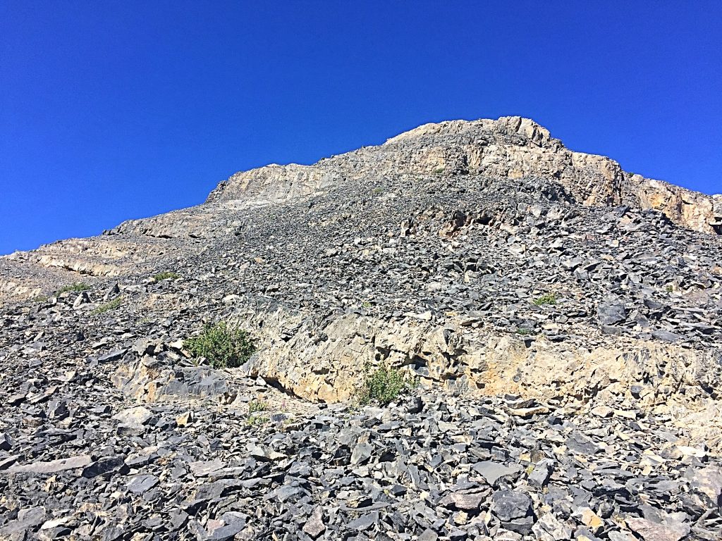 Approaching the cliff band at 10,400 feet.