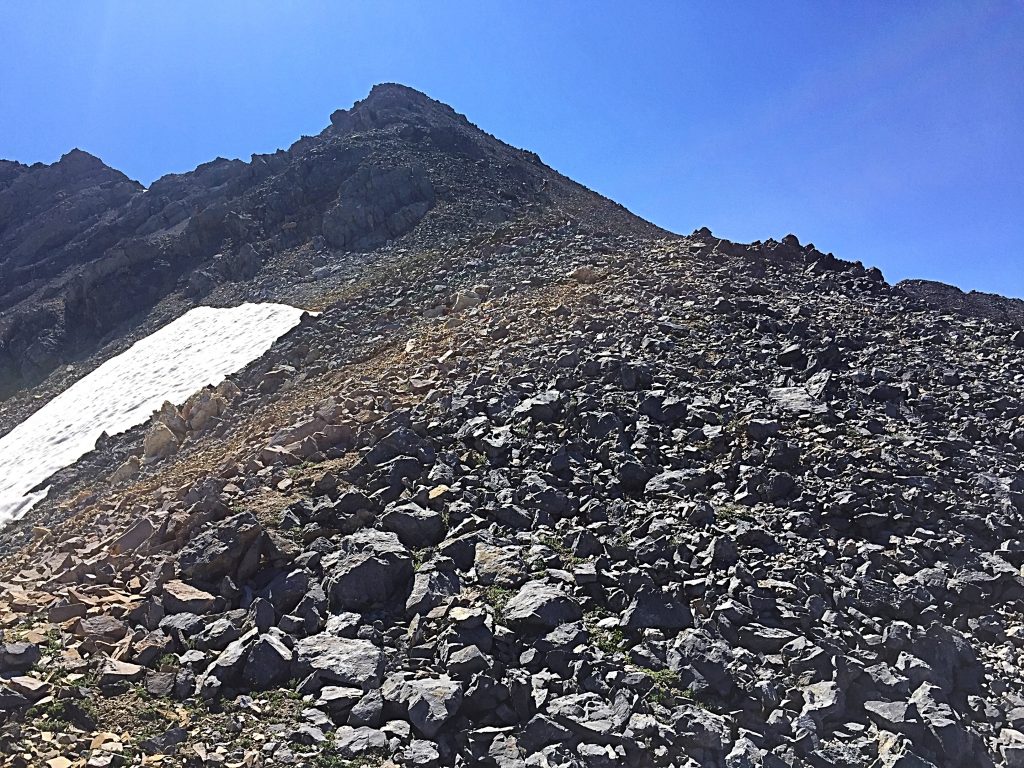 Above 11,000 feet the ridge climbs steeply to Point 11715.