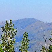 Dry Saddle Peak from the east on a smoky day.