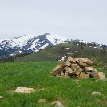 Summit of Peak 6992 with Peak 7232 and South Putnam in the background. Photo - Steve Mandella