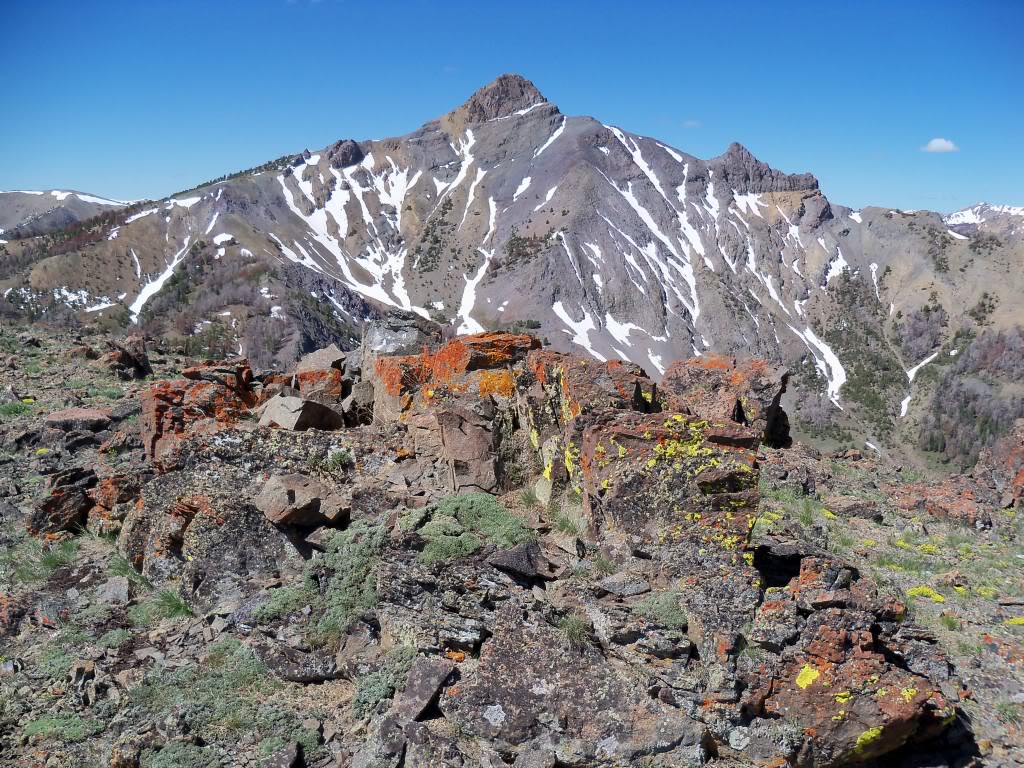 View SW to parent Central Idaho Nipple/ Mystery Peak 10785'. Rick Baugher Photo