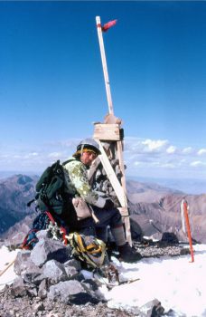 Bob Boyles on the summit. Photo - Mike Weber