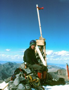 Mike Weber on the summit. Photo - Bob Boyles