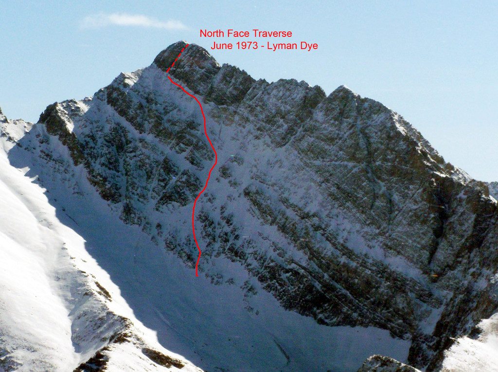 Borah North Face Traverse route. Photo - John Platt