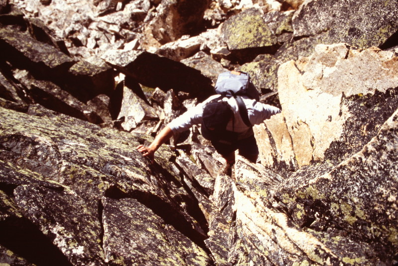 Climbing the peak's north ridge involves some challenging Class 3 moves.