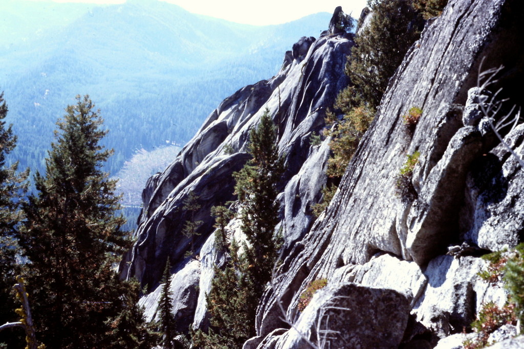 This shot shows some of the granite you will have to cross when climbing on Sawtooth Peak's south ridge.