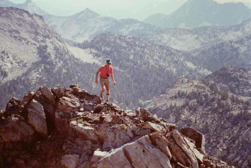 Gary Quigly negotiating Plummer's summit ridge.