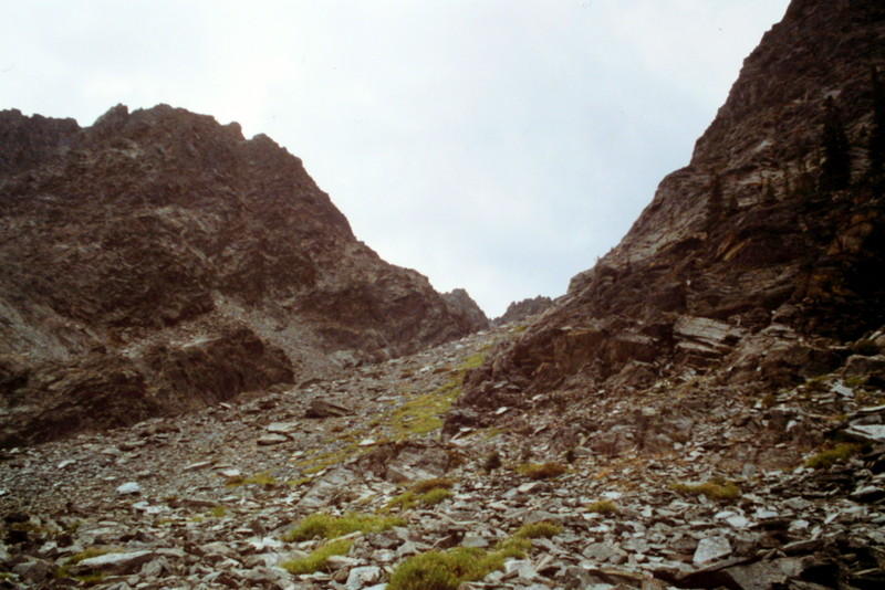 This slope leads up to the east face cirque.